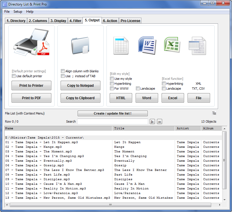 Directory List and Print Pro 4.06