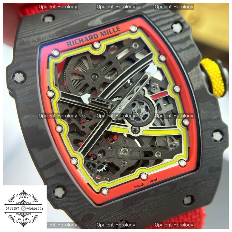 Richard Mille RM67-02 Carbon Red Replica - 38.7mm Ultra-Light Skeleton Watch