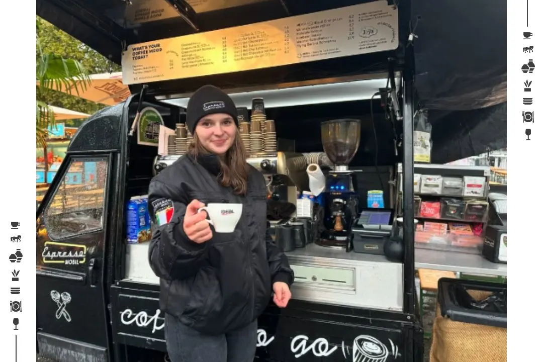 Barista serving Espresso Coffee