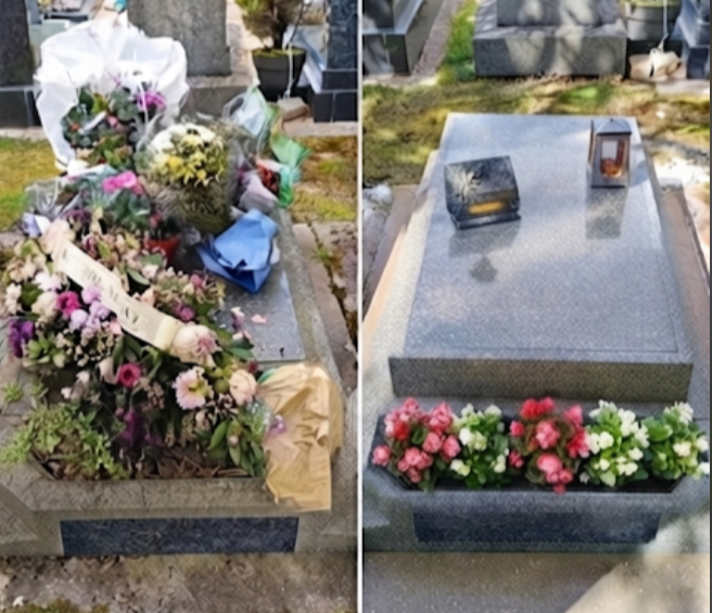 Fleurs sur sépulture