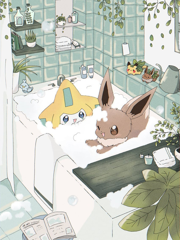 pikachu-eevee-and-jirachi-pokemon-drawn-