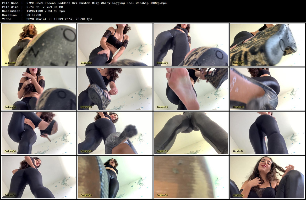 0720 Feet Queens Goddess Dri Custom Clip Shiny Legging Heel Worship 1080p mp4