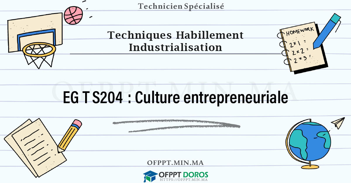 Sommaire détaillé du cours Culture entrepreneuriale EGTS204 OFPPT - Structure du module