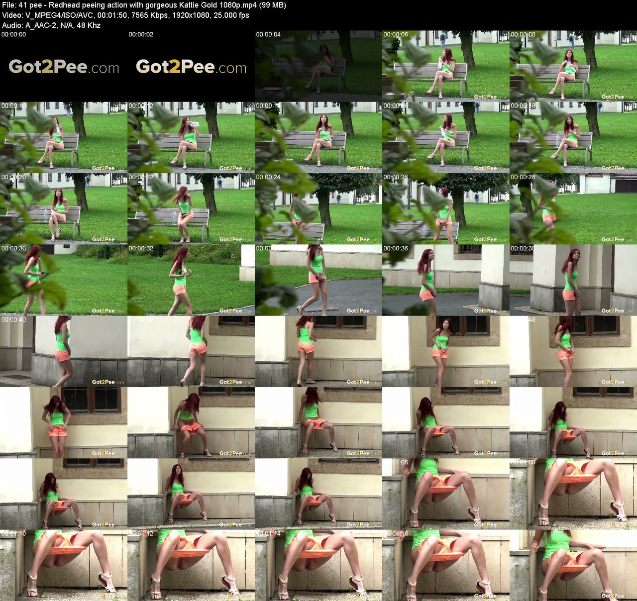 41 pee Redhead peeing action with gorgeous Kattie Gold 1080p
