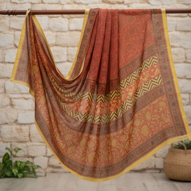 Handcrafted Chanderi Silk Saree | Luxurious, Lightweight & Traditionally Woven Design -10