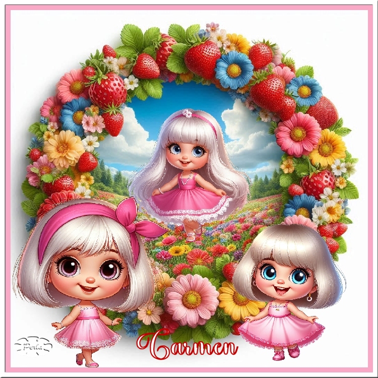 COLORINES NIÑA FRESA