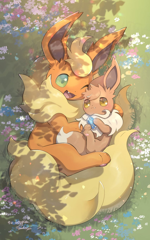 eevee-and-flareon-pokemon-drawn-by-nullm