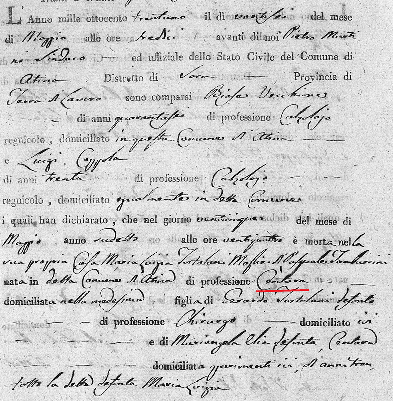 FamilySearch - Atina (Italia) - Morti 1829-1835 (v.107 p.1)