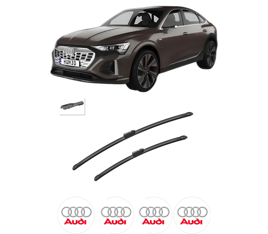 Set stergatoare auto AUDI Q8 E-TRON Sportback (GET) din 2022, pentru parbriz auto, 2 bucati, Bosch Aerotwin, din cauciuc siliconat rezistent, 4 Stickere Auto AUDI