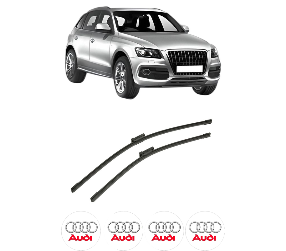 Set stergatoare auto AUDI Q5 Van (8RB) din 2008-2017, pentru parbriz auto, 2 bucati, Bosch Aerotwin, din cauciuc siliconat rezistent, 4 Stickere Auto AUDI