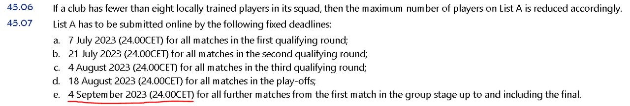 4.9.2023 rok za prijave igrača