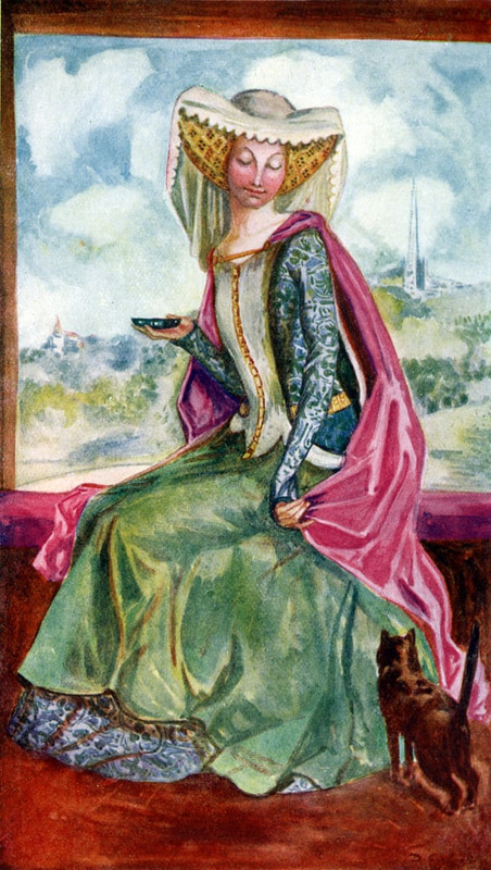 Dion-Clayton-Calthrop-Woman-s-costume-in-reign-of-Henry-V-1413-1422-Meister-Drucke-912681