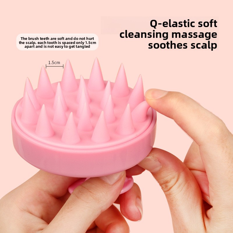 5-Pcs Pink Soft Scalp Massager Shampoo Brush with Detachable Bristles Handheld Hair Scrubber for Deep Cleaning and Head Massage