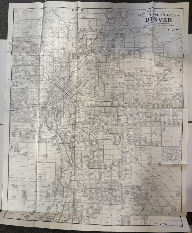 Denver Railroad Maps. Set of 5 ranging from 1913 to 1949.