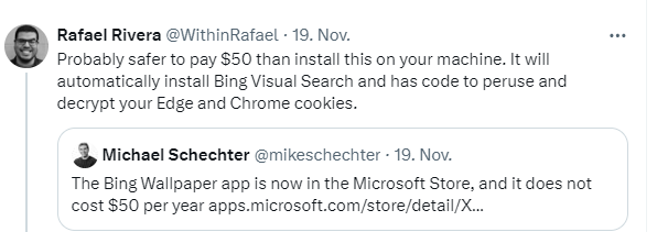 Bing-Wallpaper app as adware