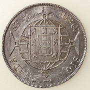 960 reis - 960 reis Juan VI. Brasil. 1820. Acuñados sobre 8 reales Fernando VII. Lima. 1819. PAS5627