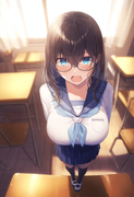 1girl, sagisawa fumika  artistcg, depth of field, shiny skin, blush,full body,fr s-1474878987