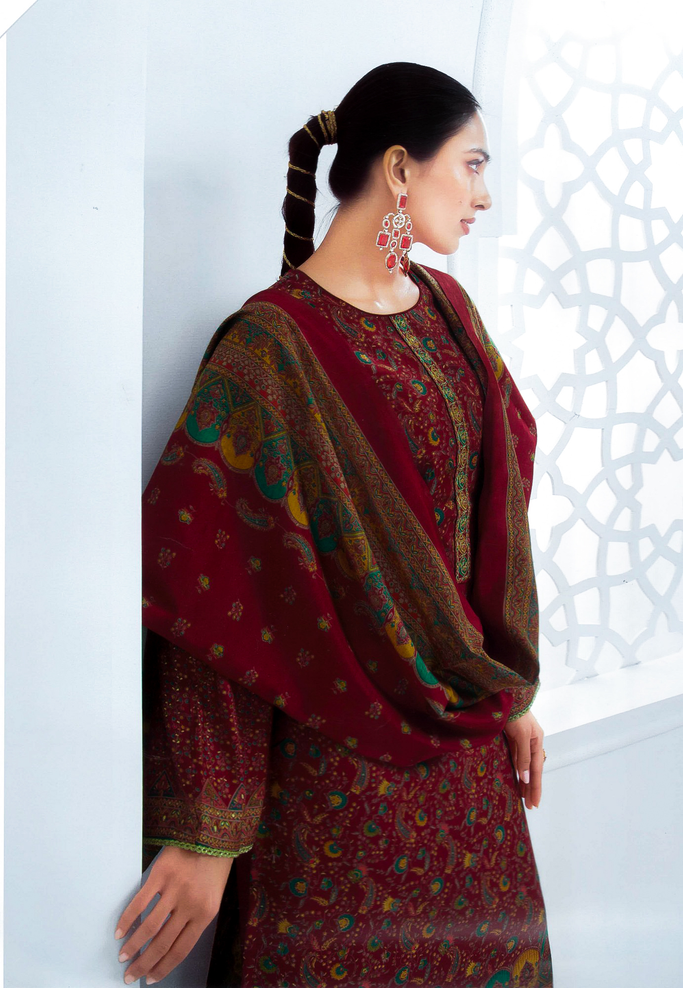 Ladyline Modal Silk Printed Embroidered Salwar Kameez Indian Bollywood Pakistani - Picture 3 of 25