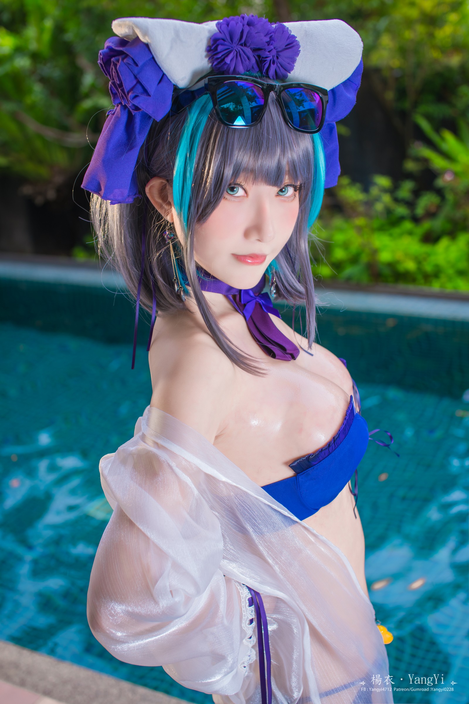 楊衣 Yangyi – 柴郡 Cheshire Cosplay 写真视频合集（55P+2V-261MB）碧蓝航线插图5