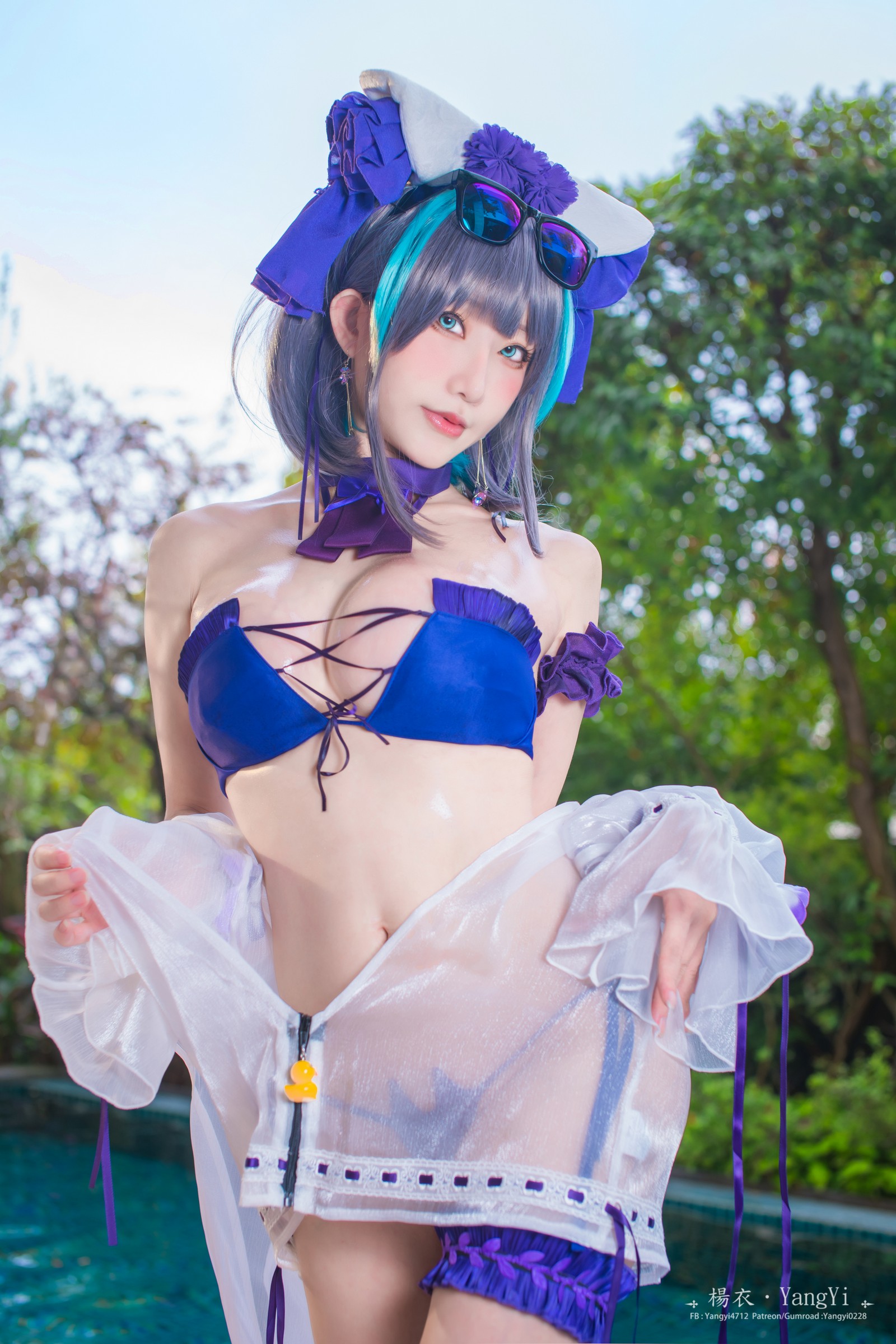 楊衣 Yangyi – 柴郡 Cheshire Cosplay 写真视频合集（55P+2V-261MB）碧蓝航线插图9