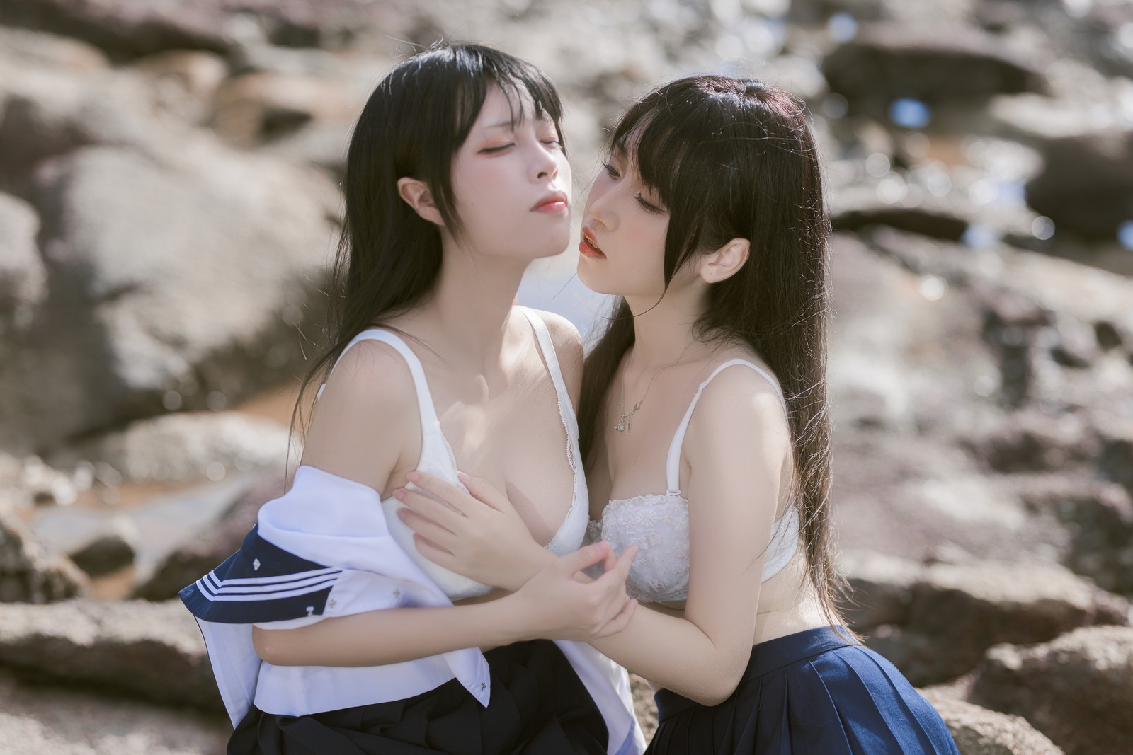 三無人型套图 × 不呆猫：水手服百合黑丝写真合集（51P／1.02G）插图3