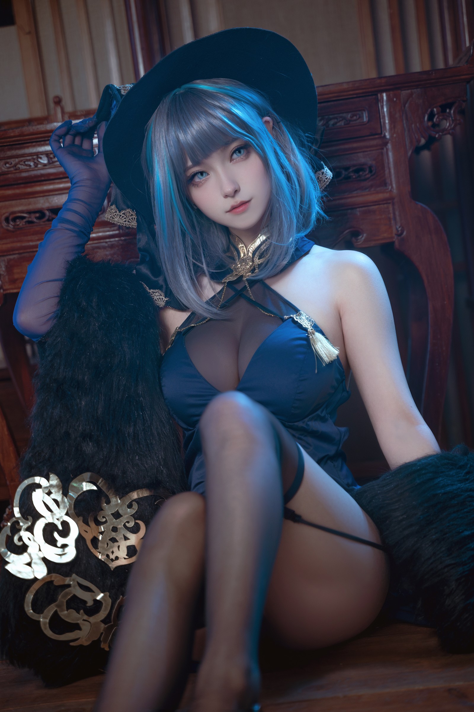 Seya-狮砸 – 碧蓝航线 柴郡 旗袍 Cosplay 高清写真（12P-140MB）插图4