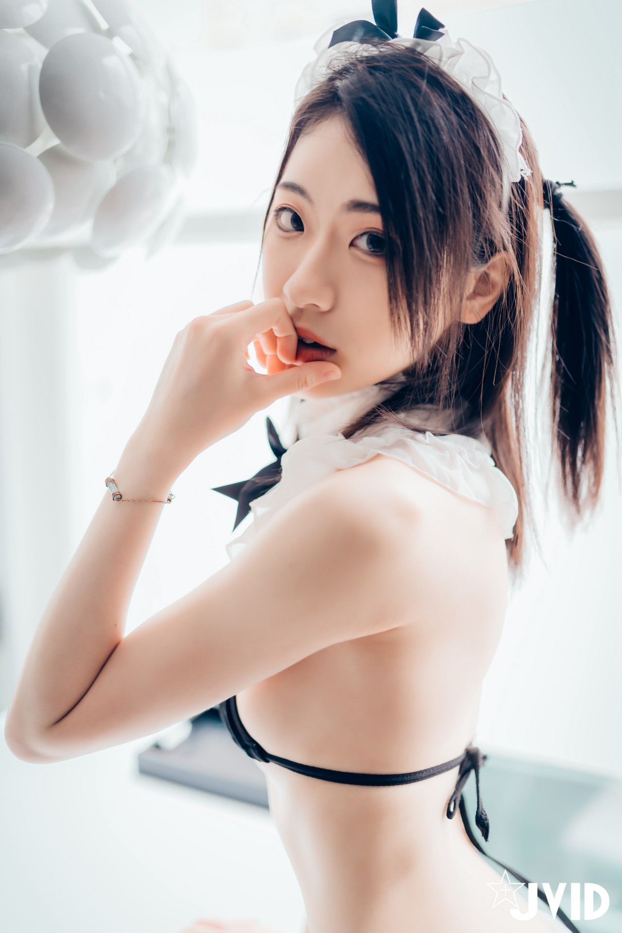 JVID阿黎超甜美女，甜系女仆风写真照，完美的级的性感女神！插图4