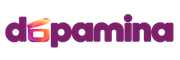 Dopamina con letras moradas y símbolo en degradado