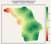 Residential proximity score map