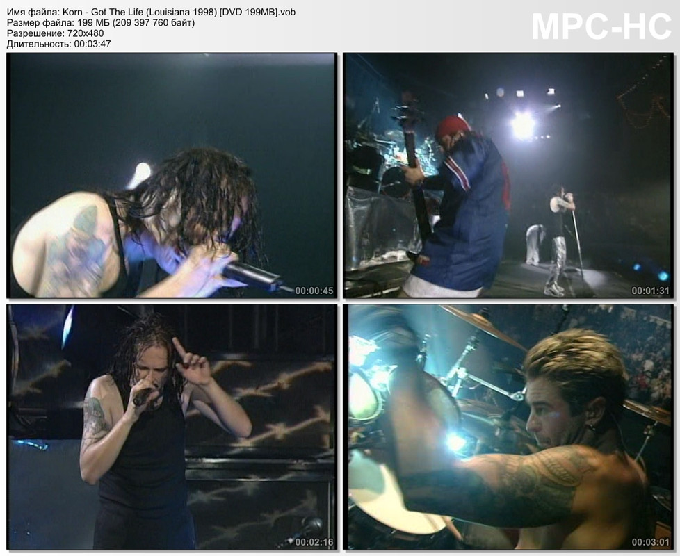 Korn - Got The Life (Louisiana 1998) [DVD 199MB]