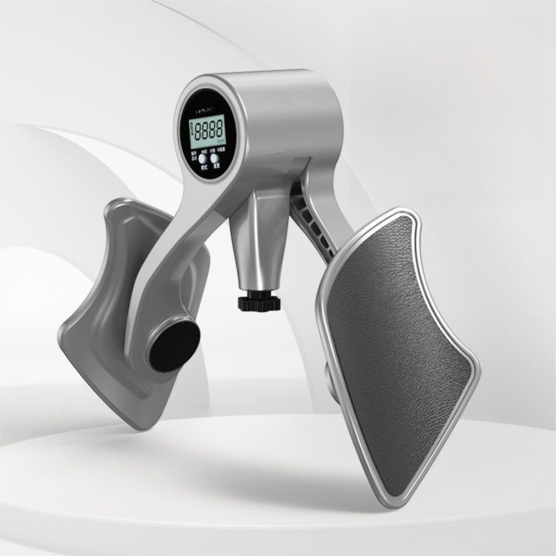 2-in-1 Sliver Smart LCD Counting Kegel Trainer for Glute Lifting & Leg Toning - Adjustable Resistance & 360° Rotating Baffles for Postpartum Recovery & Pelvic Health