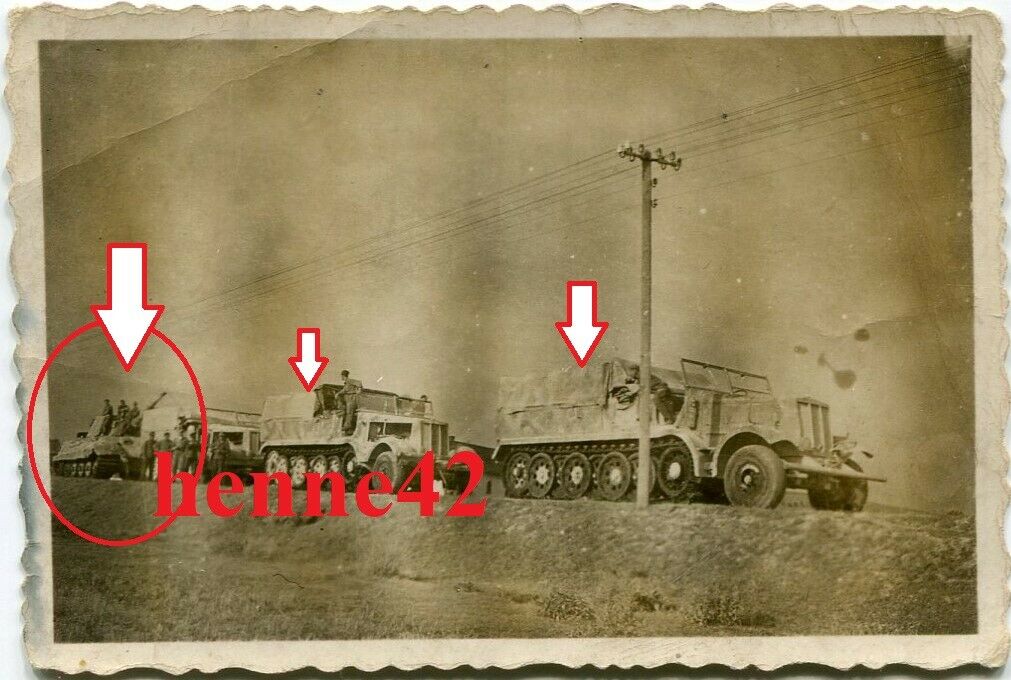 Foto Wehrmacht Dt. Panzer VI Tiger II Königstiger   3x camo Halbkette FAMO