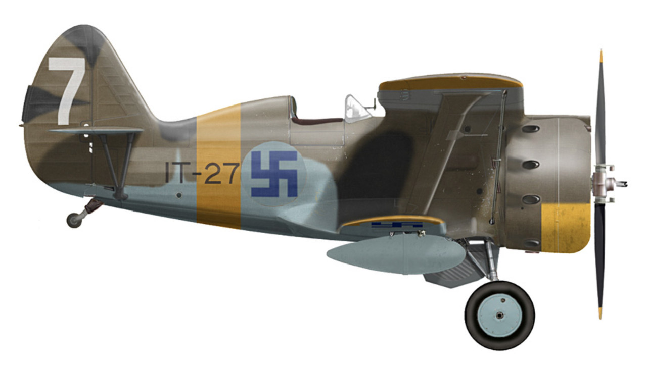 Ilmavoimat-Polikarpov-I-153-FAF-2.LeLv30-as-IT27-White-7-Wartsila-airport-Finland-Jul-1944-0A