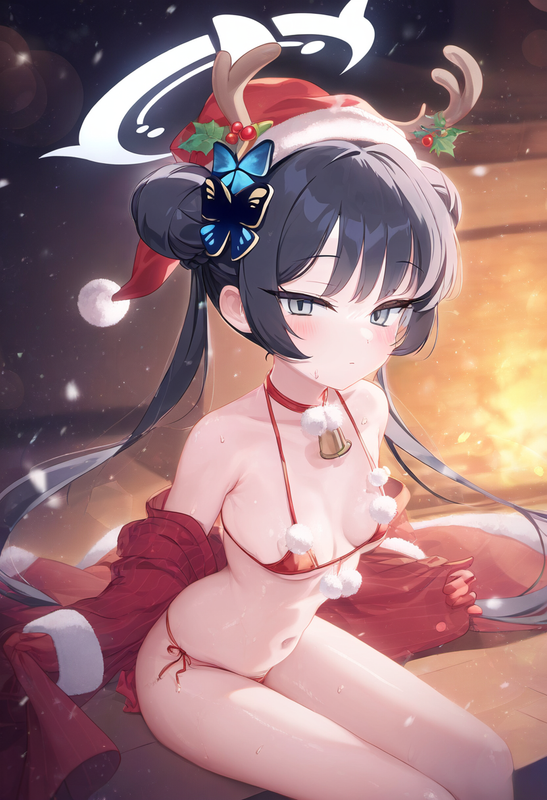 1girl, kisaki (blue archive), lighting, {oiled, shiny skin}, small breasts,{{{{m s-3558018098