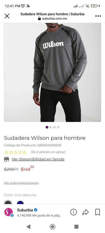 Suburbia: sudadera Wilson para hombre 
