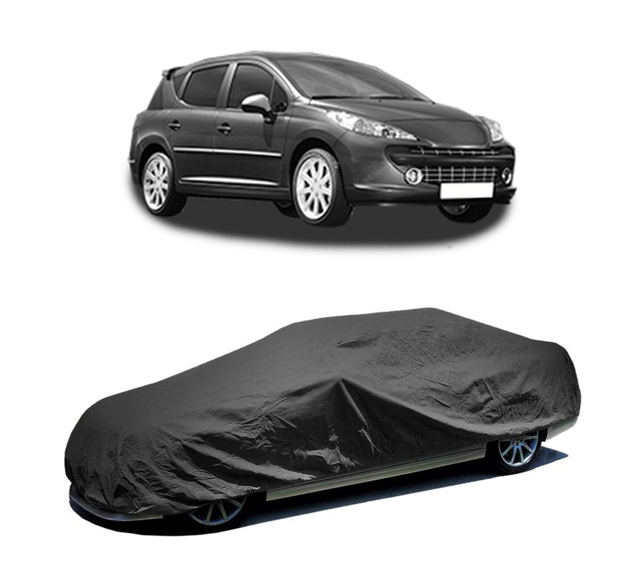 Husa tip prelata auto pentru PEUGEOT 207 SW (WK_) 2007 - 2013,culoare negru, material textil impermeabil, rezistanta la intemperii praf UV, CARPASSION Husa Protectie