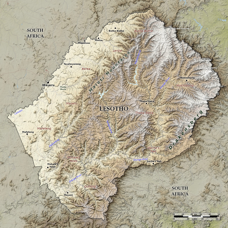 Mapa de Lesoto