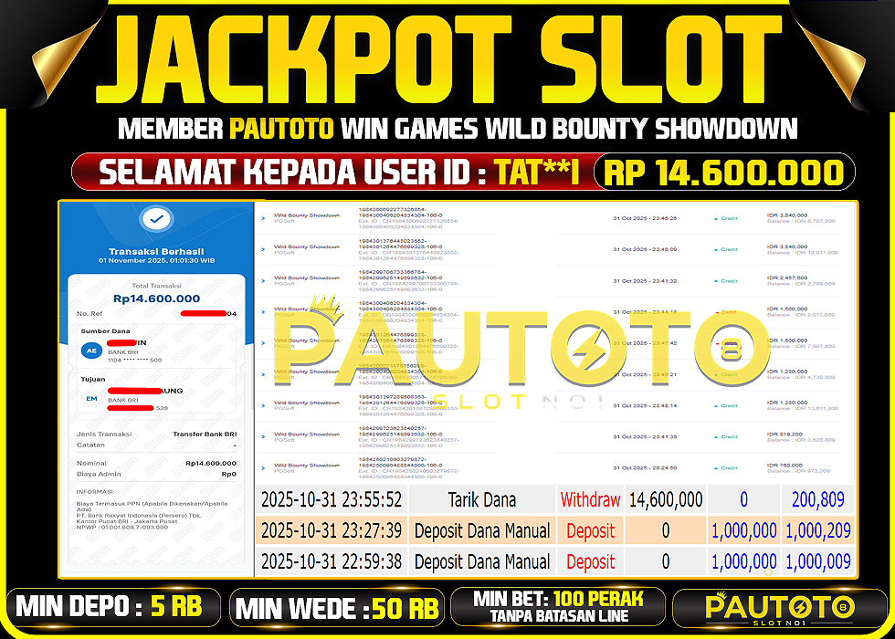 BUKTI JACKPOT LUNAS PAUTOTO