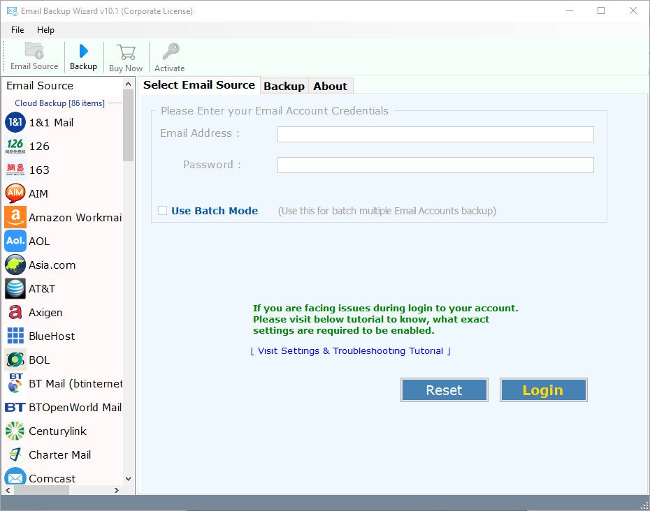 Email Backup Wizard 12.8.0.0