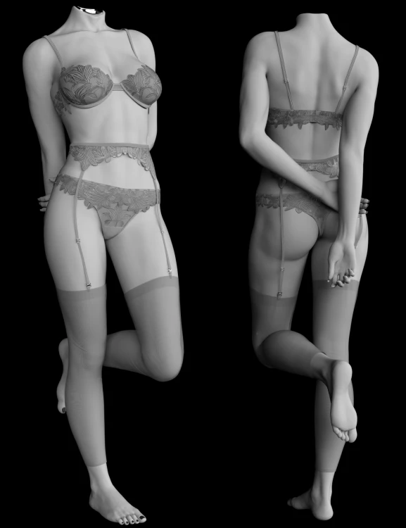 X-Fashion Heartstrings Lingerie Set for Genesis 9 and 8, 8.1 Female