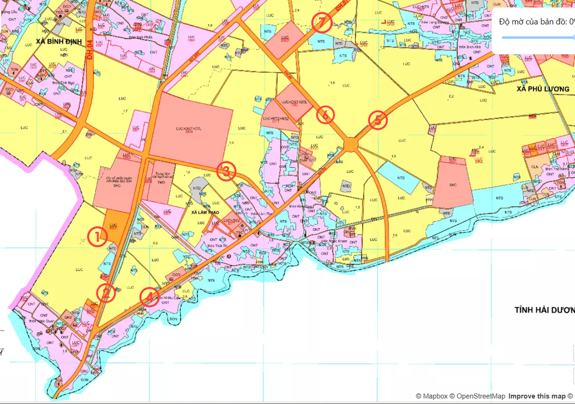 bản đồ quy hoạch giao thông xã Lâm Thao lương tài bắc ninh 2030