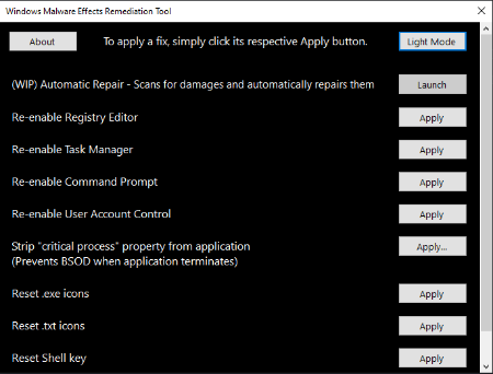 Malware Effects Remediation Tool 3.3