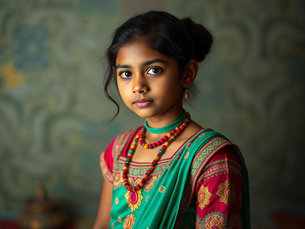 A 14-year-old girl's Churidhar dress