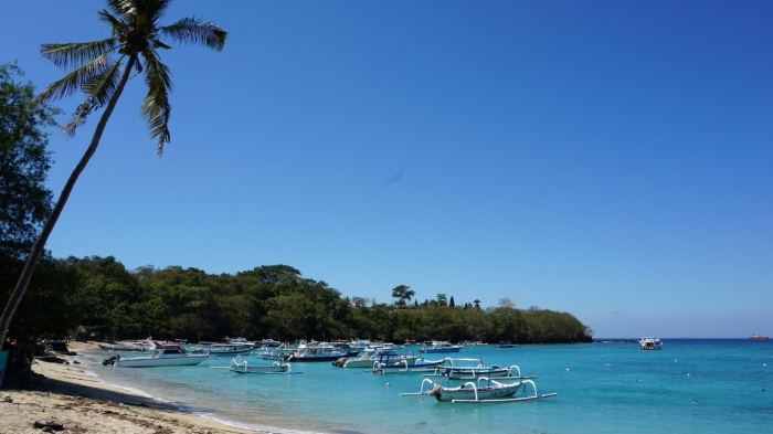Pesona Pantai Padangbai, salah satu pantai terindah di Karangasem, Bali, untuk libur Tahun Baru 2023.