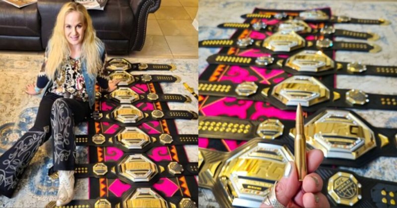 Валентина Шевченко показа титлите си от UFC