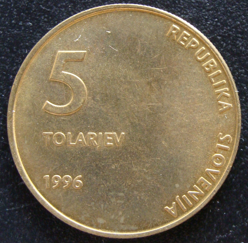 Eslovenia. Monedas conmemorativas de 5 Tolar (1993-1997) Completa. SLO-5-Tolar-1996-5-Aniversario-Independencia-anv