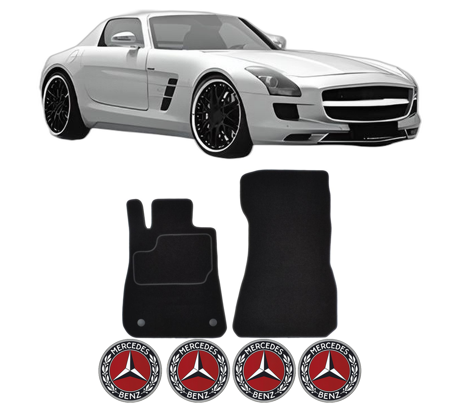 Set Covorase Presuri MERCEDES-BENZ SLS AMG (C197) din 2010-2013, Auto, Material Textil Mocheta, 4 Stickere auto cu MERCEDES-BENZ