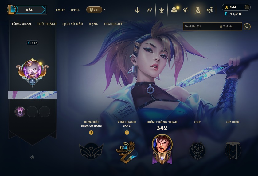 Acc LMHT # - Không Khung