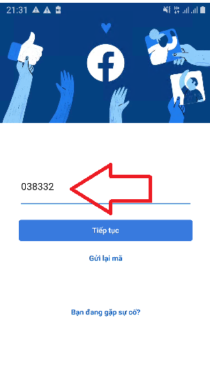 Nhập mã 2FA vào điện thoại
