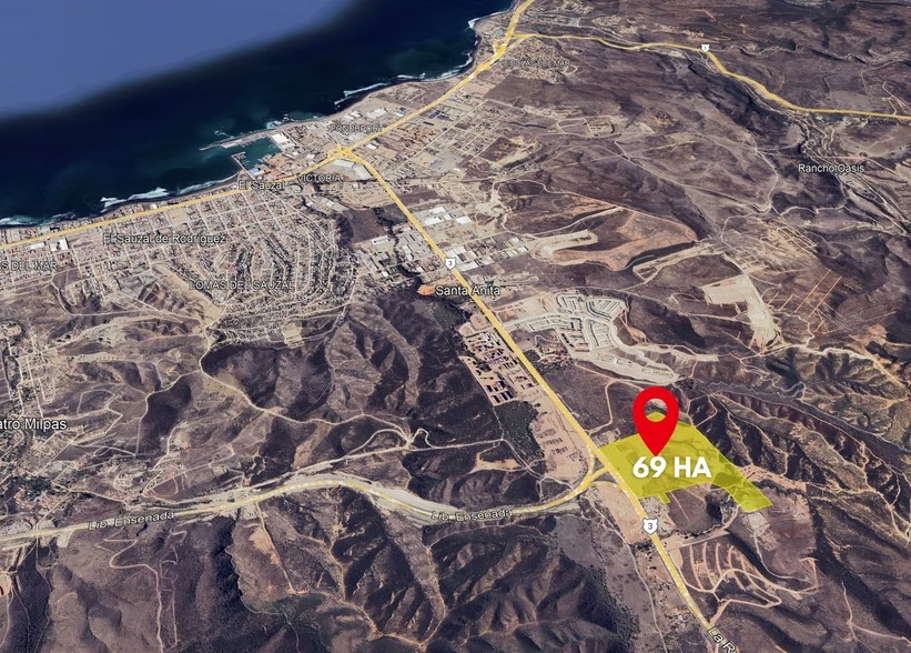 Terreno industrial de 69 hectáreas en Ensenada, Baja California